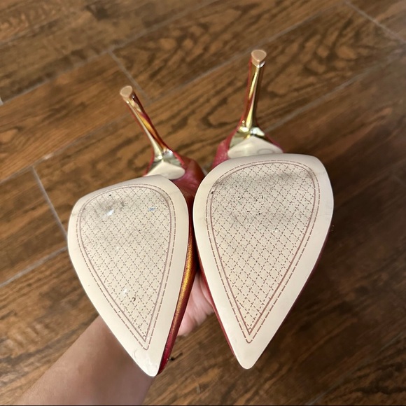 Jessica Simpson Pink and Gold Heels - Picture 5 of 6